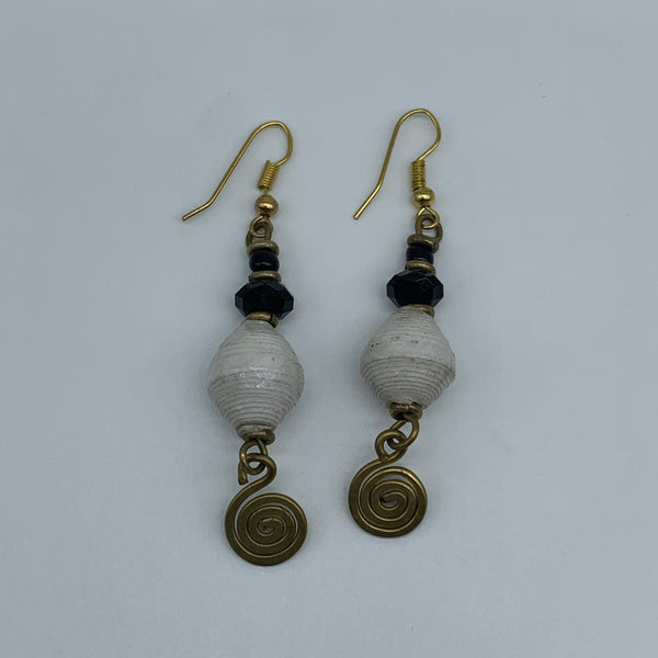 Recycled Paper Earrings-  Rena White Variation