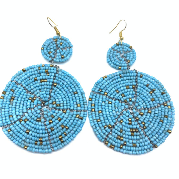 Beaded Earrings-Blue Variation 2