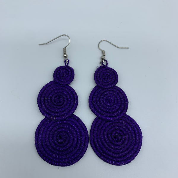 Sisal Earrings- 3C Purple Variation