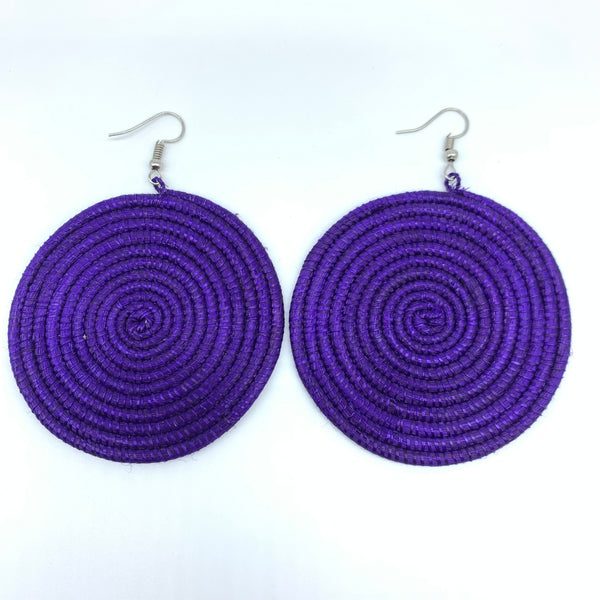 Sisal Earrings-Purple 3