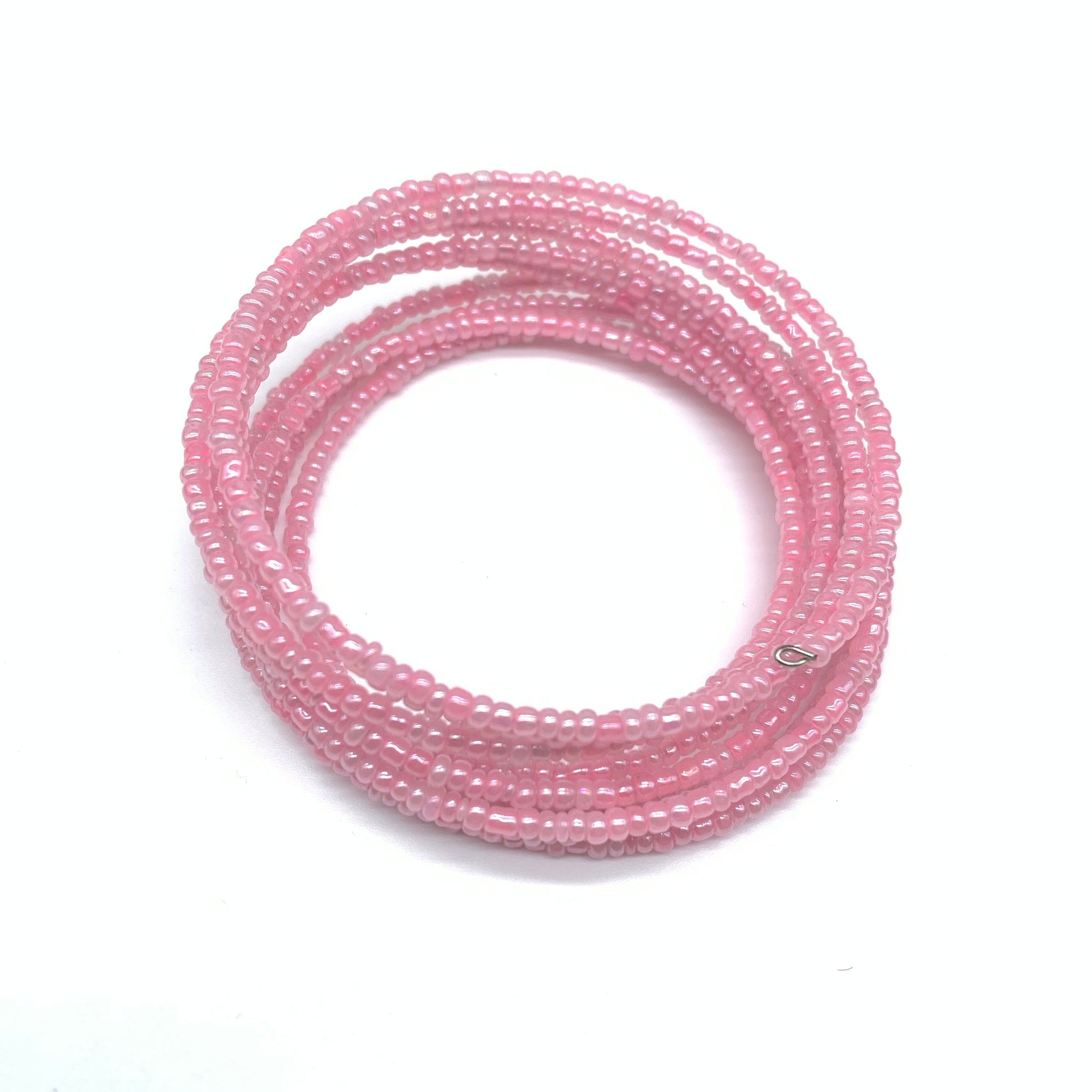 Beaded Coil Bracelet-Pink