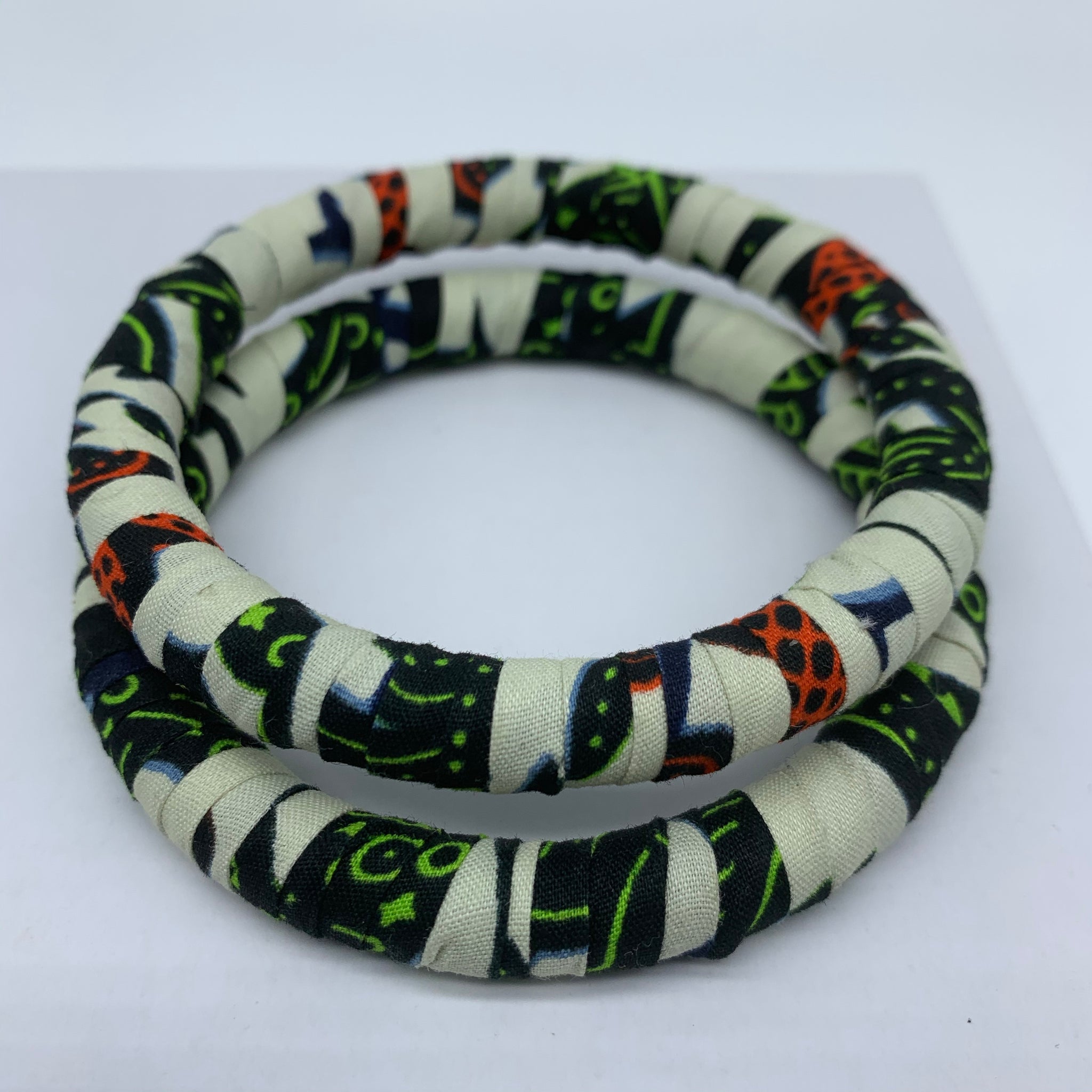 African Print Bangle-Green Variation 3 - Lillon Boutique
