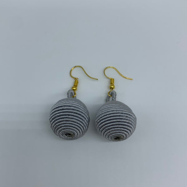 Thread W/Metal Earrings- Grey