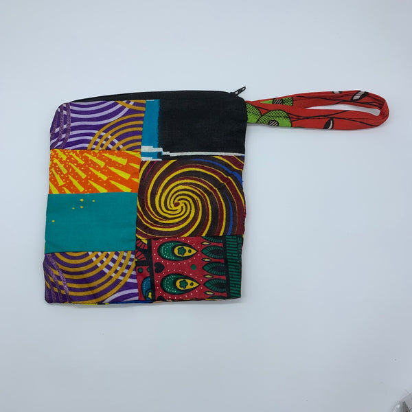 African Print Zoba Zoba Make Up Bag/ Pouch W/Handle-L Multi Colour 2 - Lillon Boutique