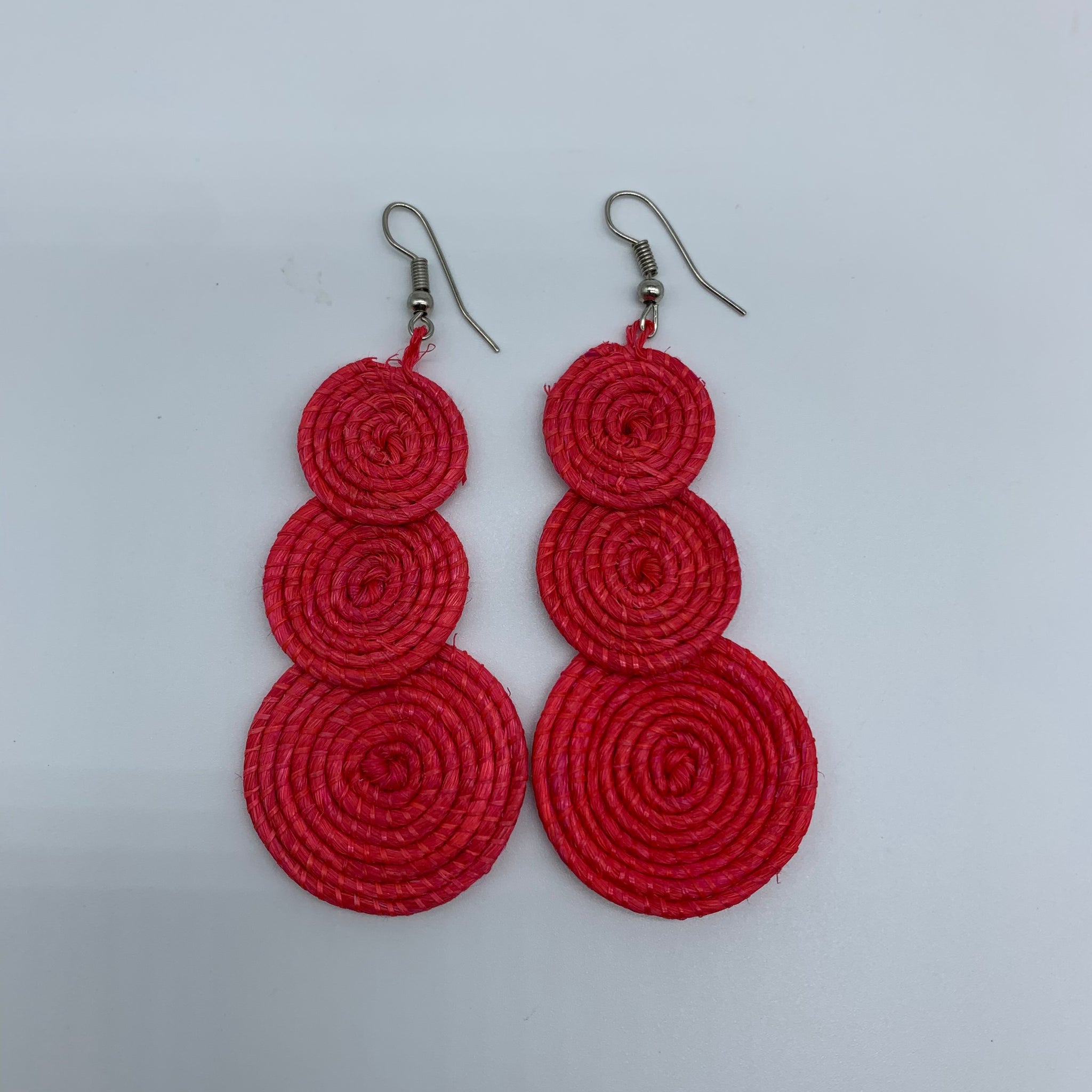 Sisal Earrings- 3C Red Variation 4