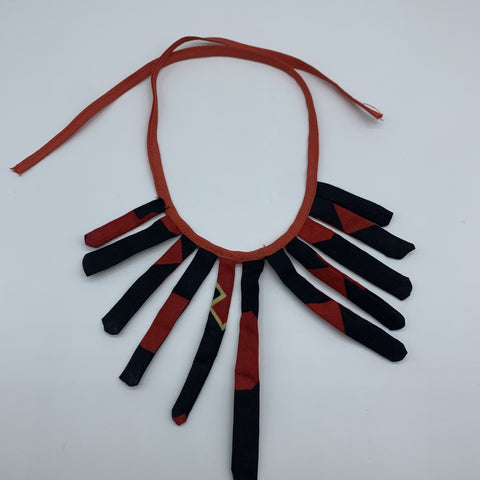 African Print Fabric Necklace -Red Variation