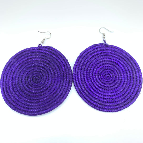 Sisal Earrings- L Purple 2