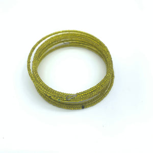 Beaded Coil Bracelet-Yellow 2