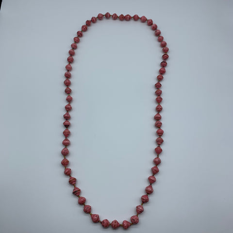 Paper Necklace with Beads-Pink Variation