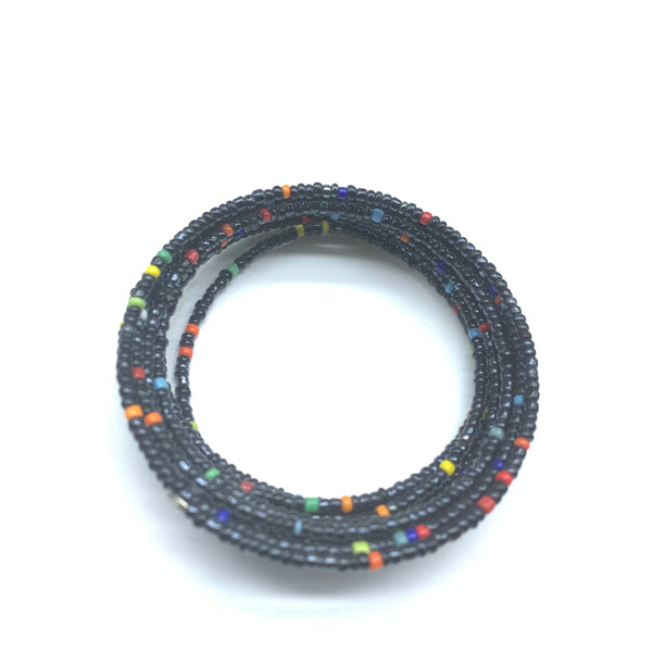 Beaded Coil Bracelet-Black 2