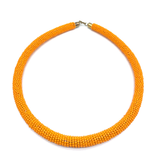 Bead Bangle Necklace-Orange Variation