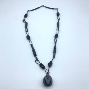 Thread W/Metal Necklace -Grey Rama