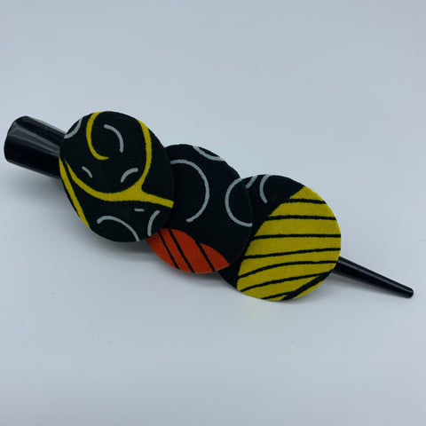 African Print Hair Clip- L Yellow Variation 2 - Lillon Boutique