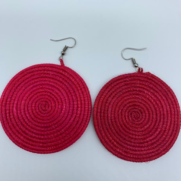 Sisal Earrings-Red 14