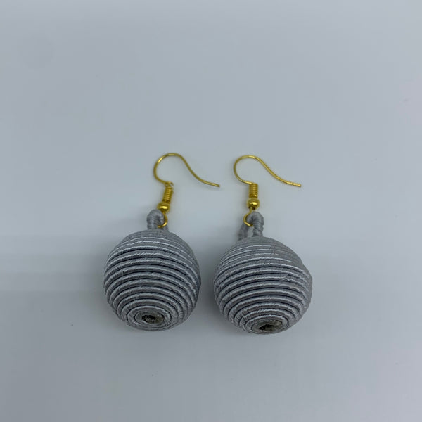 Thread W/Metal Earrings- Grey