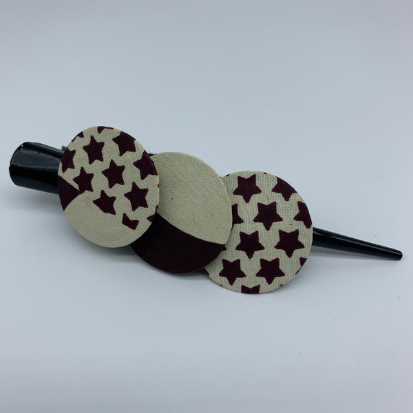 African Print Hair Clip- L Brown Variation 2 - Lillon Boutique