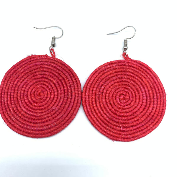 Sisal Earrings- S Red Variation 2