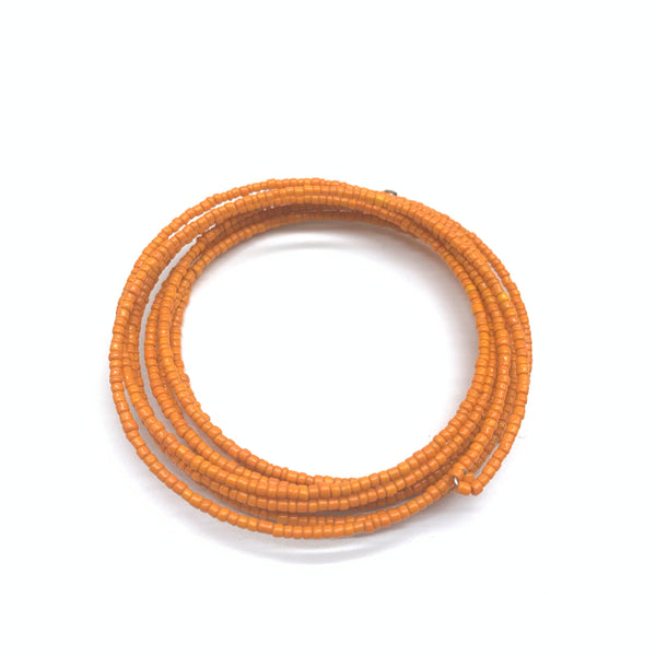 Beaded Coil Bracelet-Orange