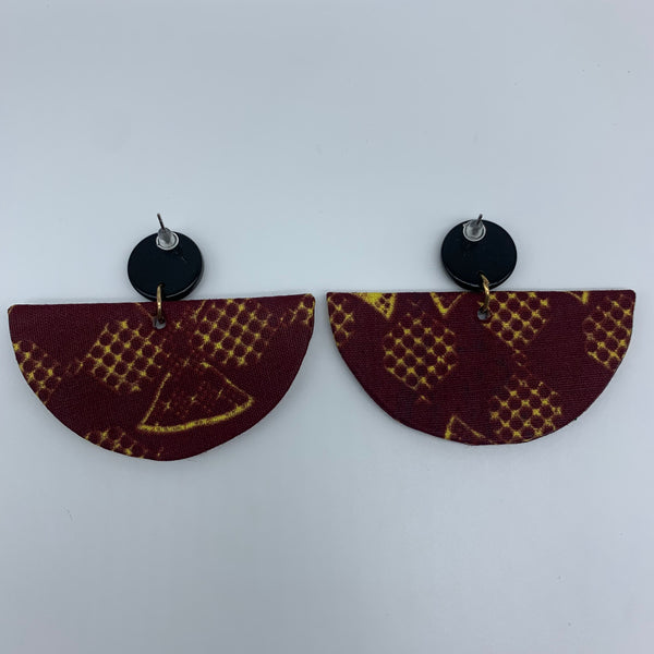 African Print Earrings- Zana Red Variation