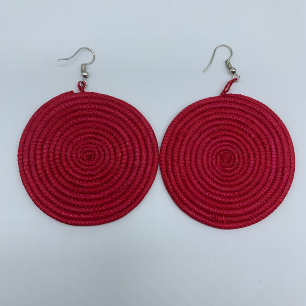 Sisal Earrings-Red 2