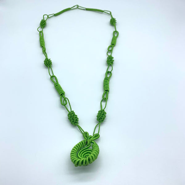 Thread W/Metal Necklace -Green Sira