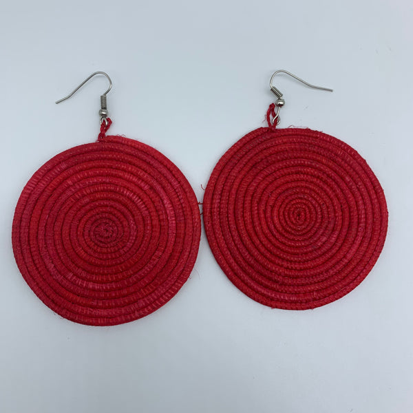 Sisal Earrings-Red 3