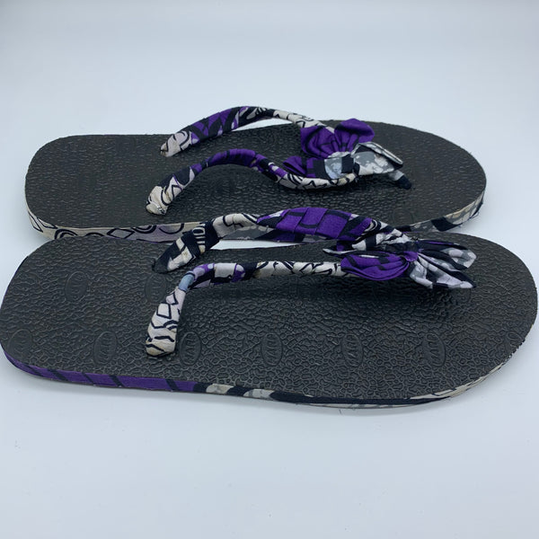 African Print Flip Plop- Flower Purple Variation SZ 11