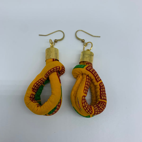 African Print Earrings-Fatu Orange Variation