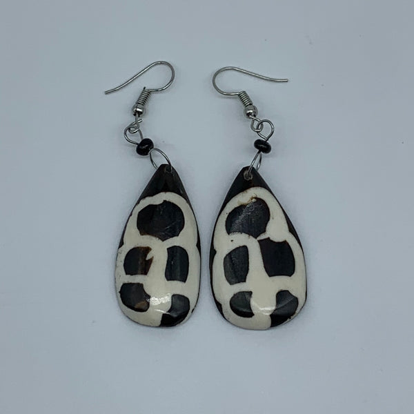 Cow Bone Earrings-Black and White 6 - Lillon Boutique