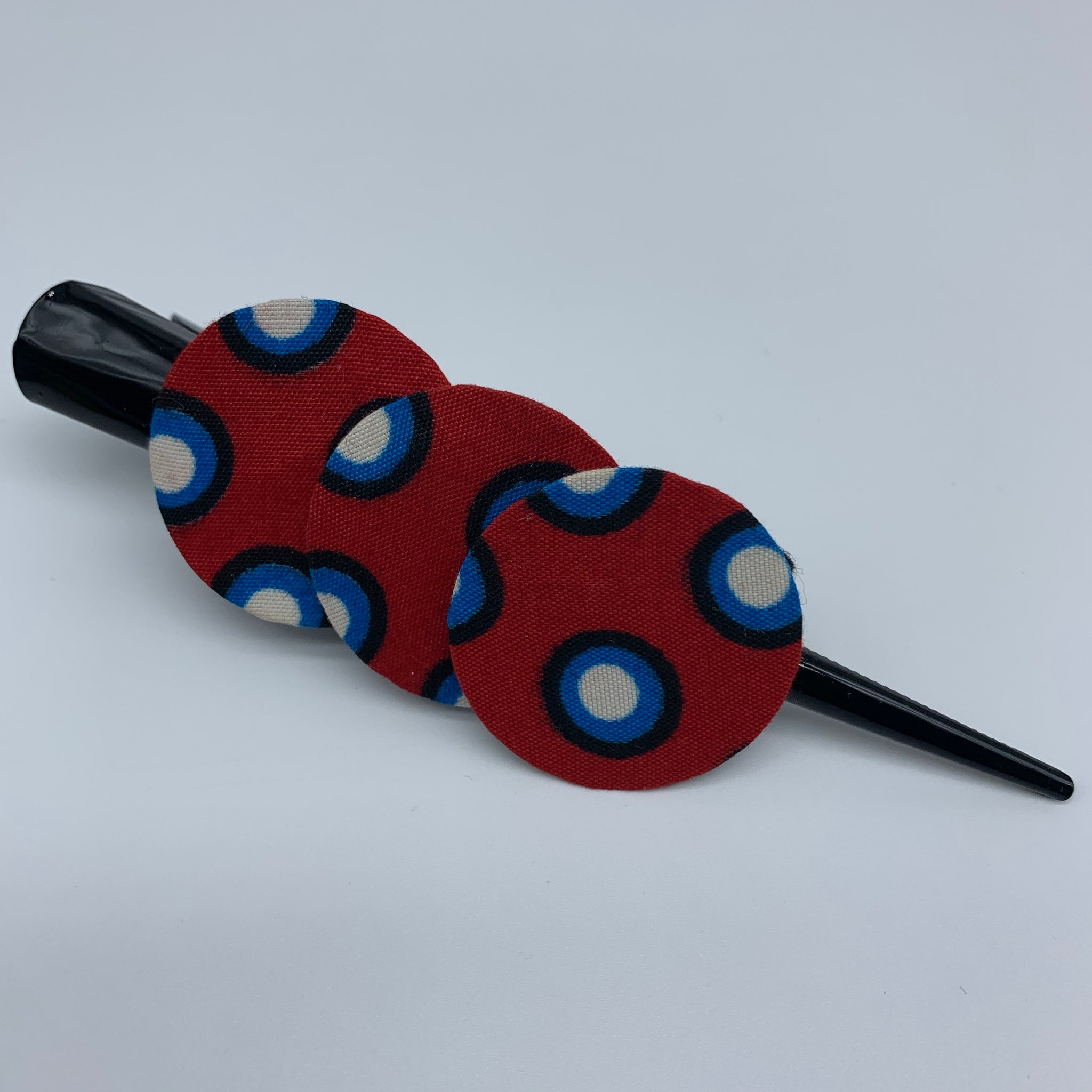 African Print Hair Clip- L Red Variation - Lillon Boutique