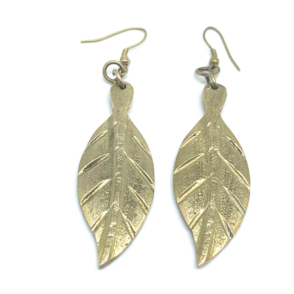 Brass Earrings-Leaf 2