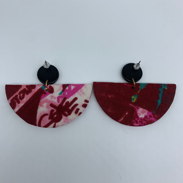 African Print Earrings- Zana Red Variation 2