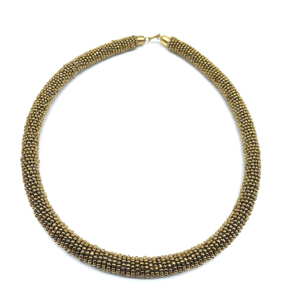 Bead Bangle Necklace-Gold Variation