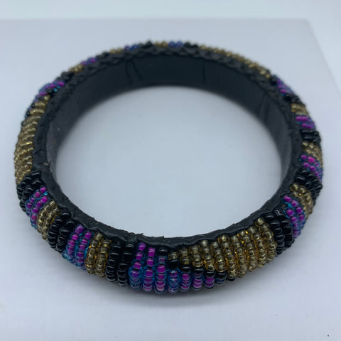 Beaded Bangle-Purple Gold Black Variation - Lillon Boutique