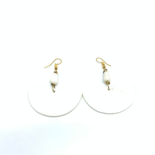 Cow Bone Earrings -Sela White Varation 2