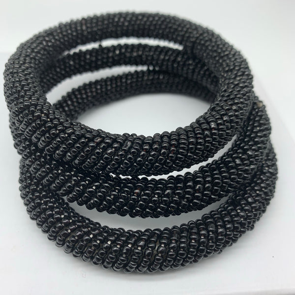 Beaded Bangle-Black - Lillon Boutique