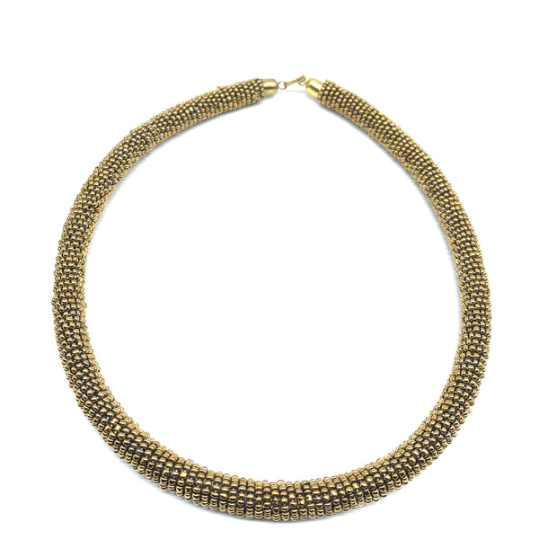 Bead Bangle Necklace-Gold Variation