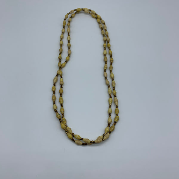 Paper Necklace with Beads-Yellow Variation