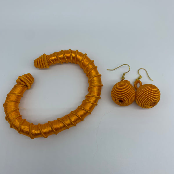 Thread W/Metal Bangle-Orange 2