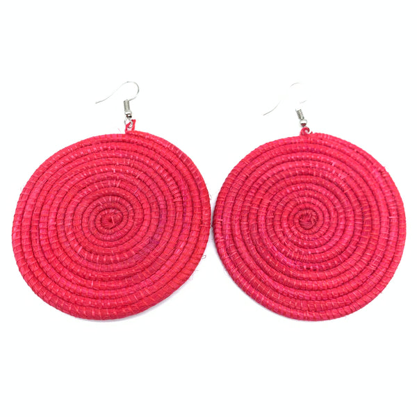 Sisal Earrings-Red 11