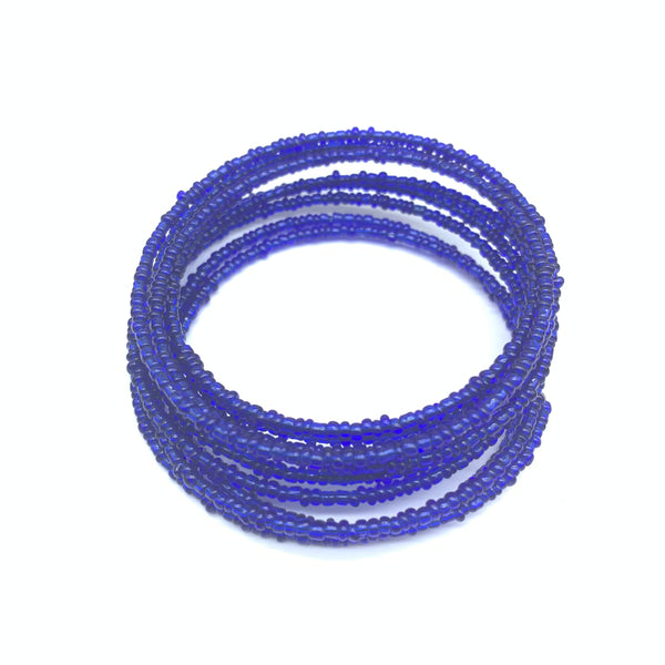 Beaded Coil Bracelet-Blue Variation 5