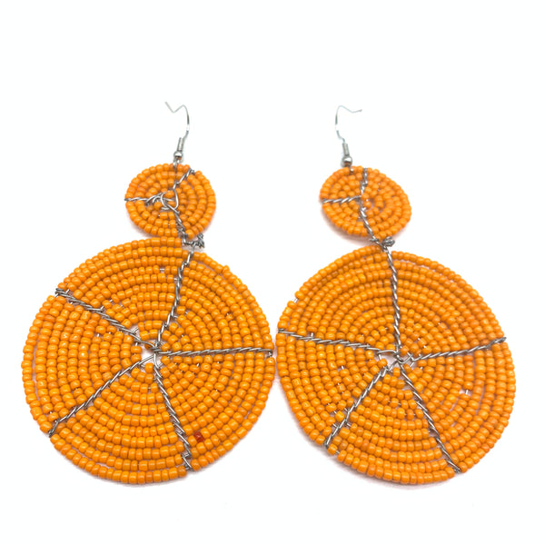 Beaded Earrings-Orange Variation