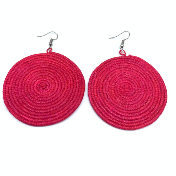 Sisal Earrings-Red 6