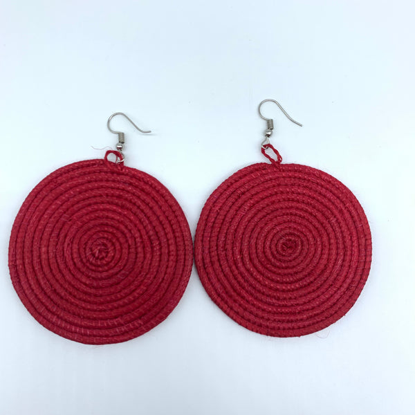 Sisal Earrings-Red 13
