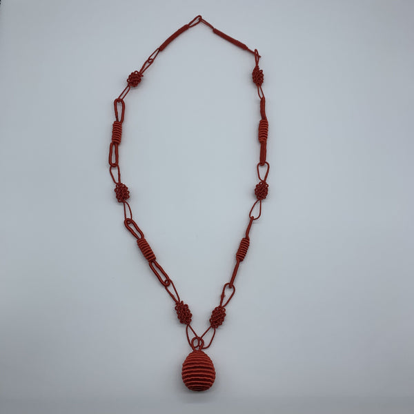 Thread W/Metal Necklace -Red Rama - Lillon Boutique