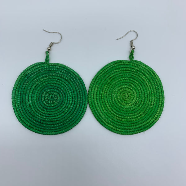 Sisal Earrings- Green 2 - Lillon Boutique