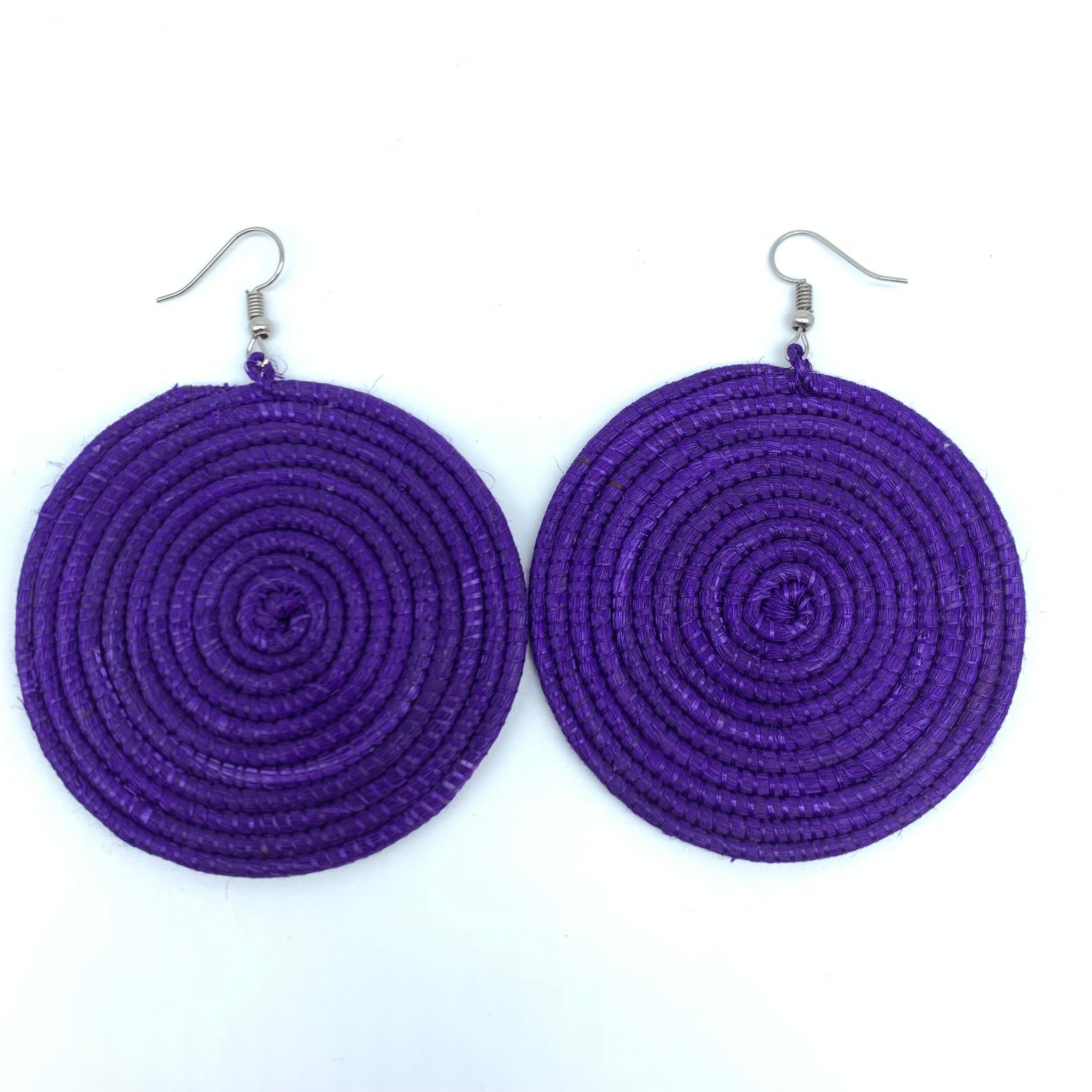 Sisal Earrings-Purple 2