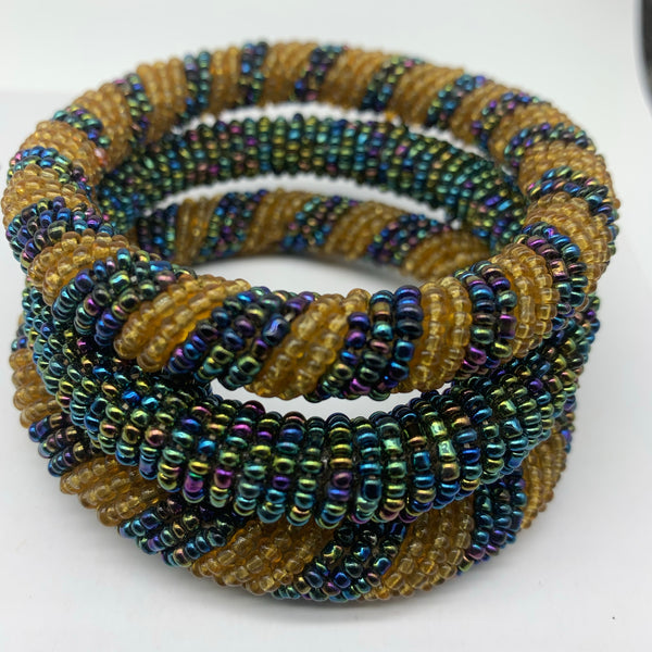 Beaded Bangle-Gold and Mutli Colour Variation 2 - Lillon Boutique