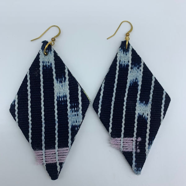 African Print Earrings-Daya Blue Variation 2