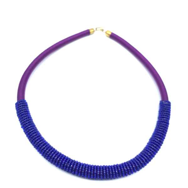 Beaded Thread  Bangle Necklace-Purple Variation